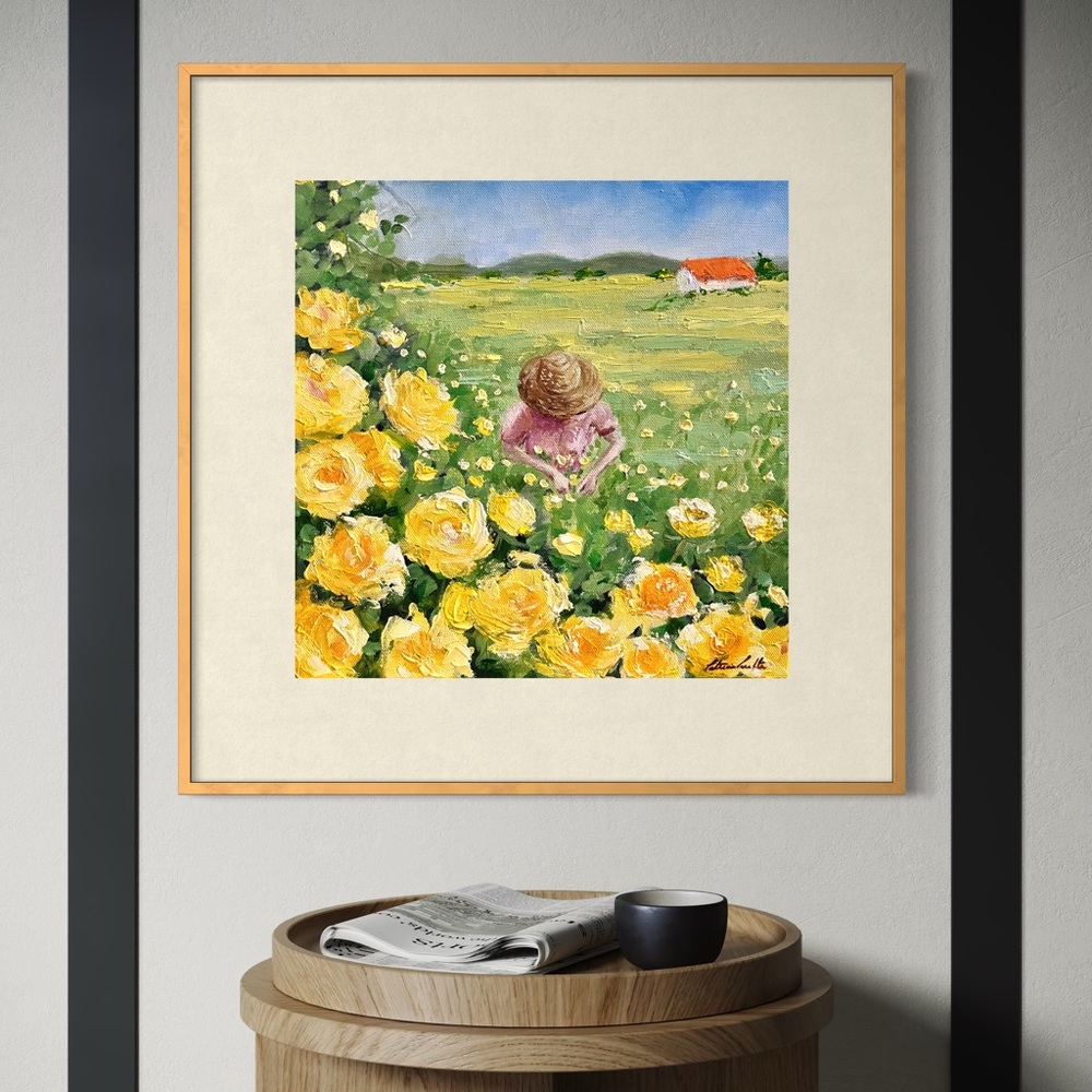 Golden Blossom Landscape Painting